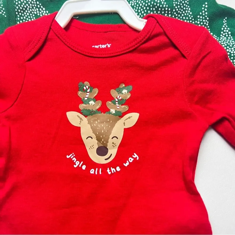 Carter's Baby Matching Holiday Christmas Onesie and Legging Set Sz 3M